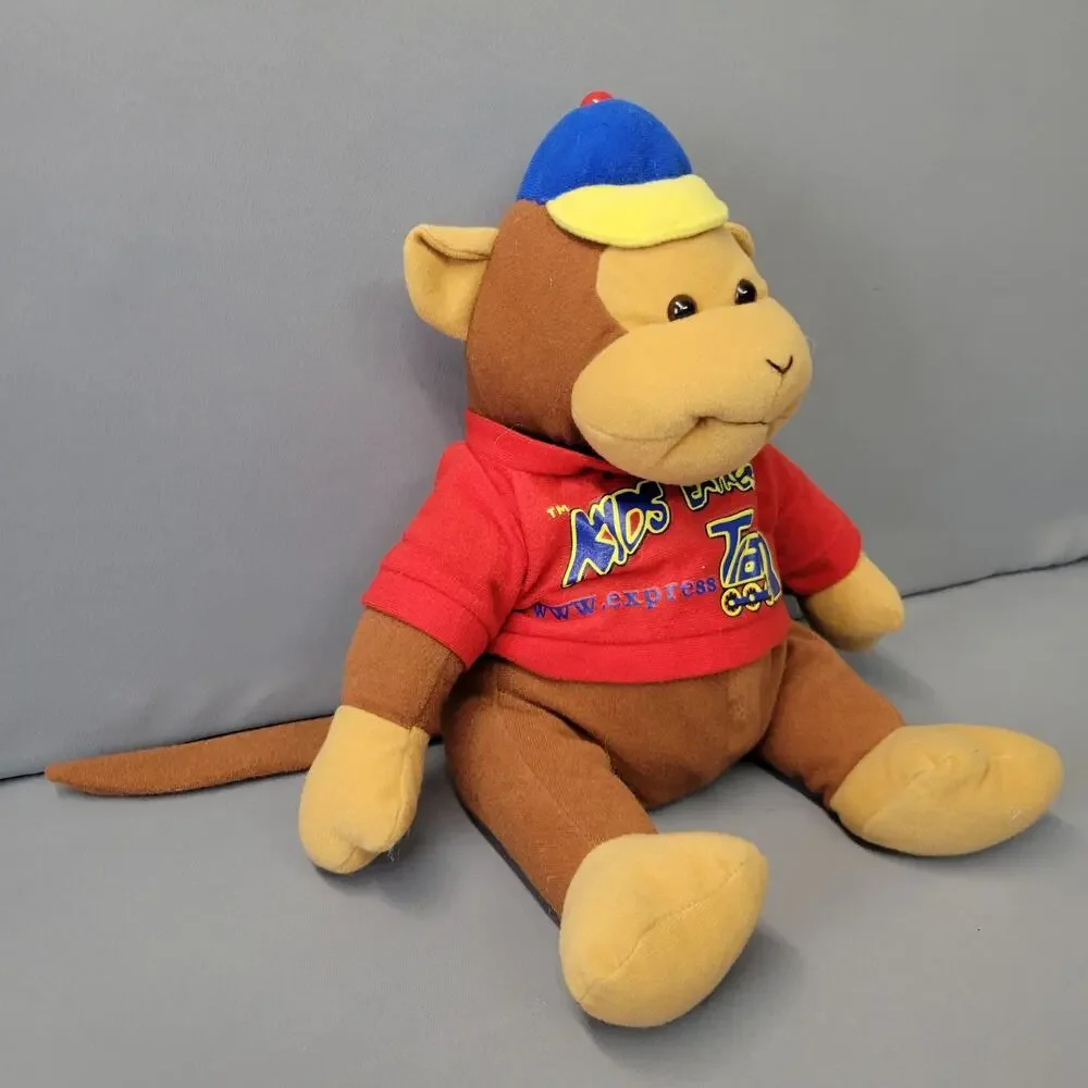 Kids‎ Express Train Monkey Plush Toy Brown Red Blue 14